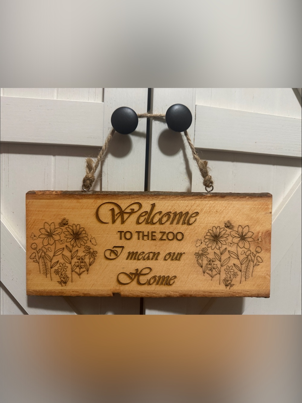 NEW Rustic Wood "Welcome to the Zoo" Wall Sign